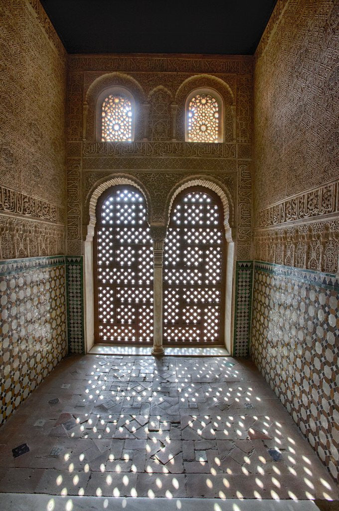 Detail of Interior of Alhambra Palace in Granada, Spain by Anonymous
