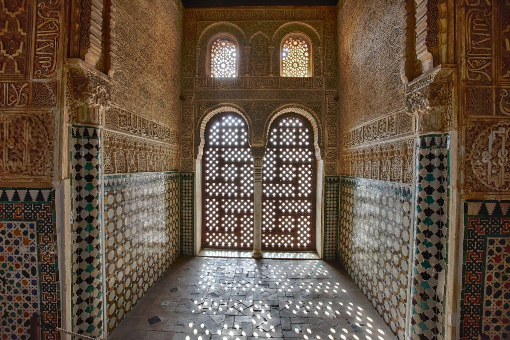 Detail of Interior of Alhambra Palace in Granada, Spain by Corbis