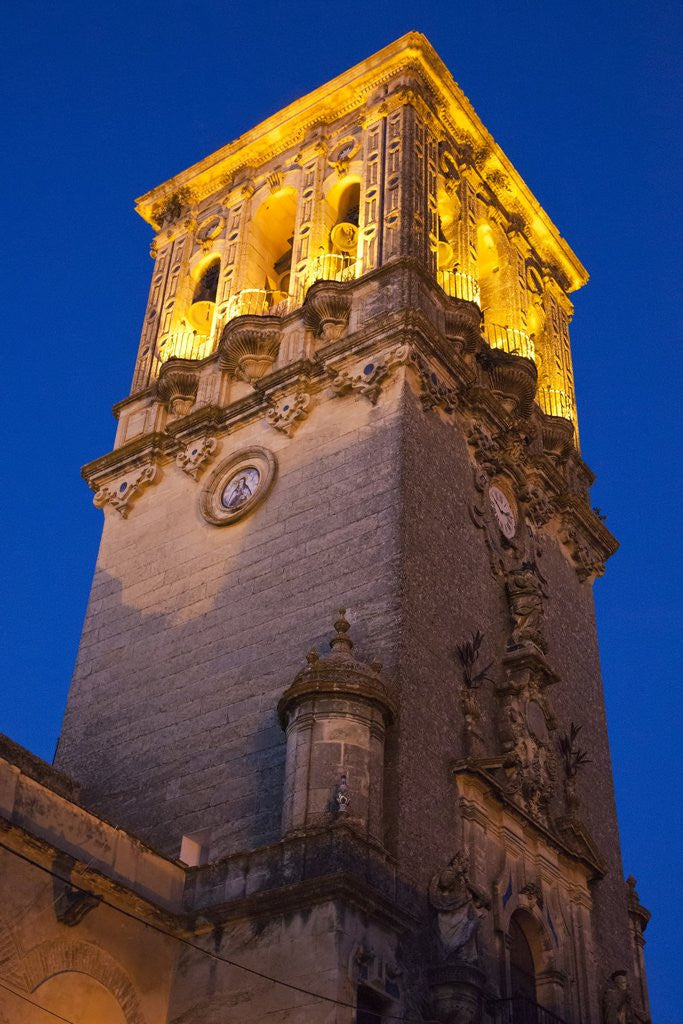 Detail of Bell tower of the Santa Maria De La Asuncion Church in Arcos de la Frontera, Spain by Anonymous