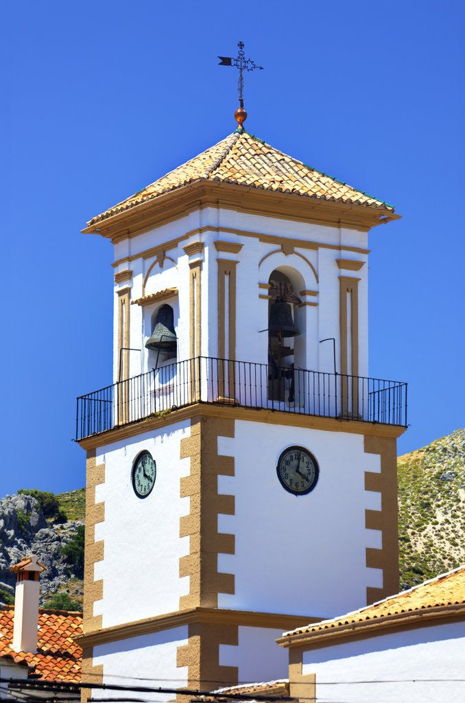 Detail of Bell tower of the Iglesia de la senora de la Encarnacion Church in Grazalema, Spain by Anonymous