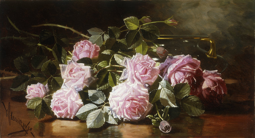 Detail of Rainwashed Roses by Edward Chalmers Leavitt