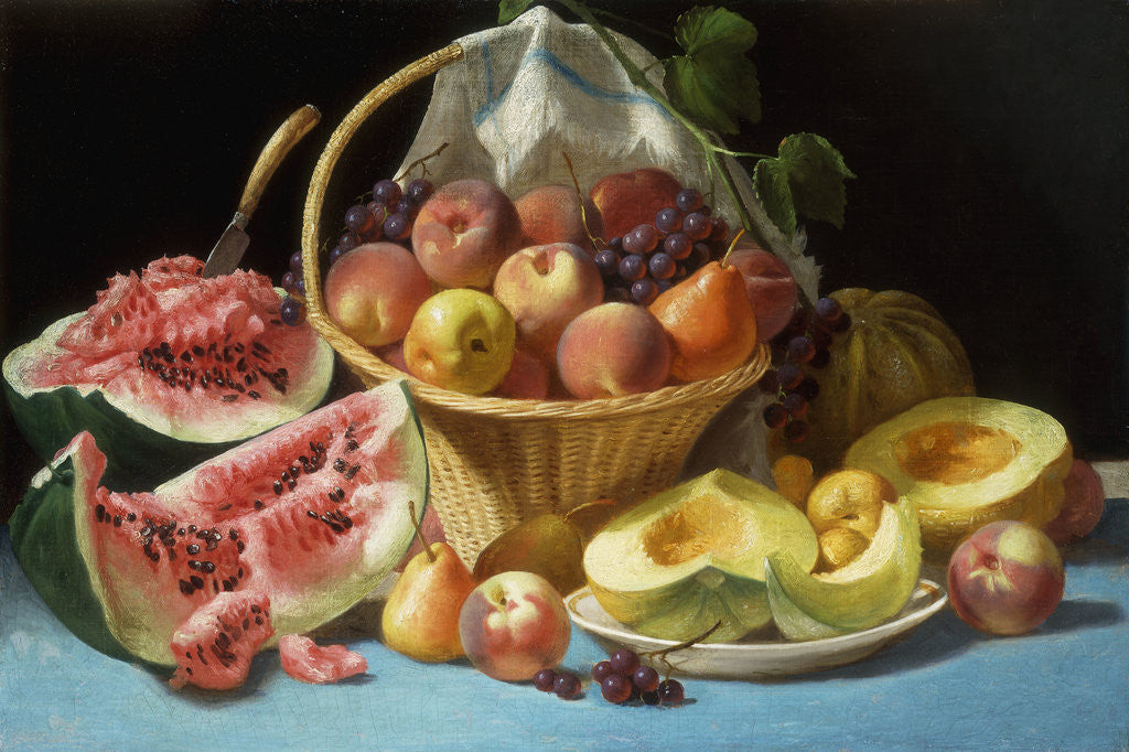 Detail of Melons, Peaches and Grapes by John F Francis