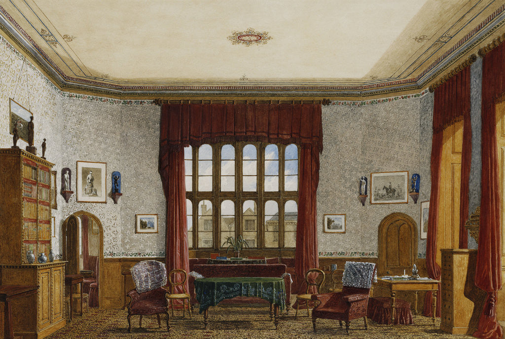 Detail of An Interior of a Room, Christ Church, Oxford by George Pyne