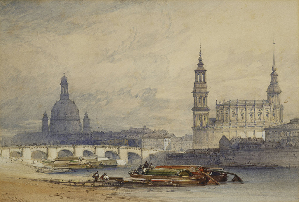 Detail of Dresden from the River Elbe by William Callow