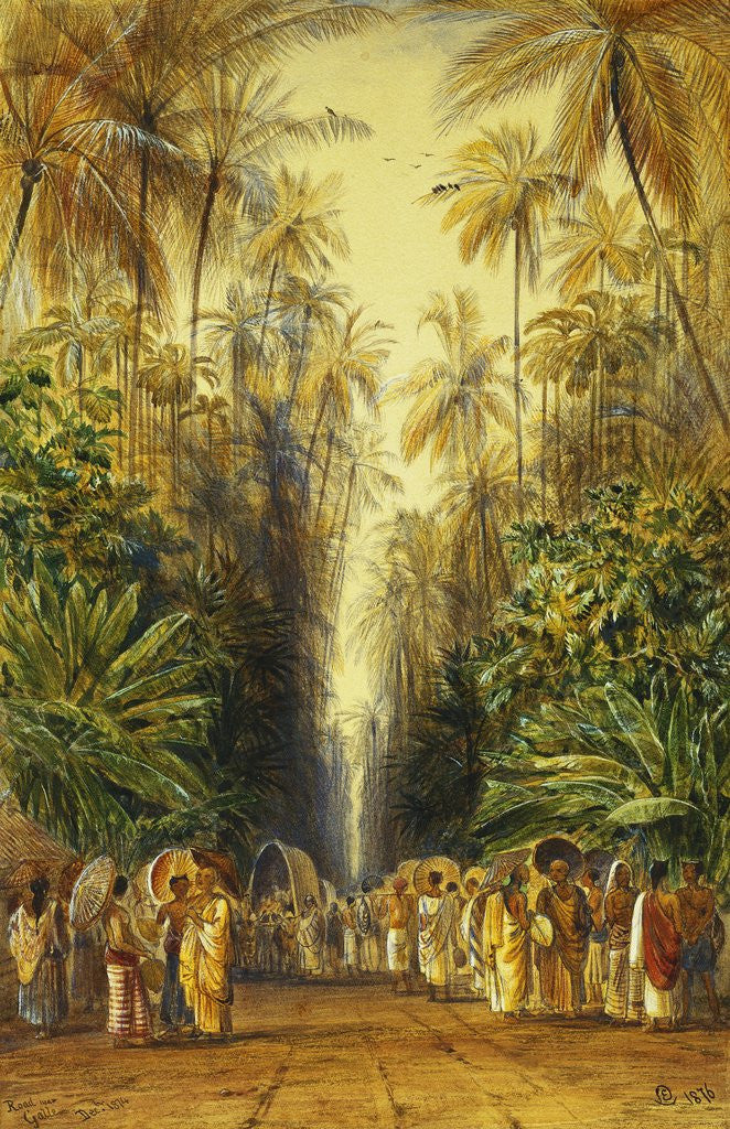 Detail of Figures on a Road Near Galle, Ceylon by Edward Lear