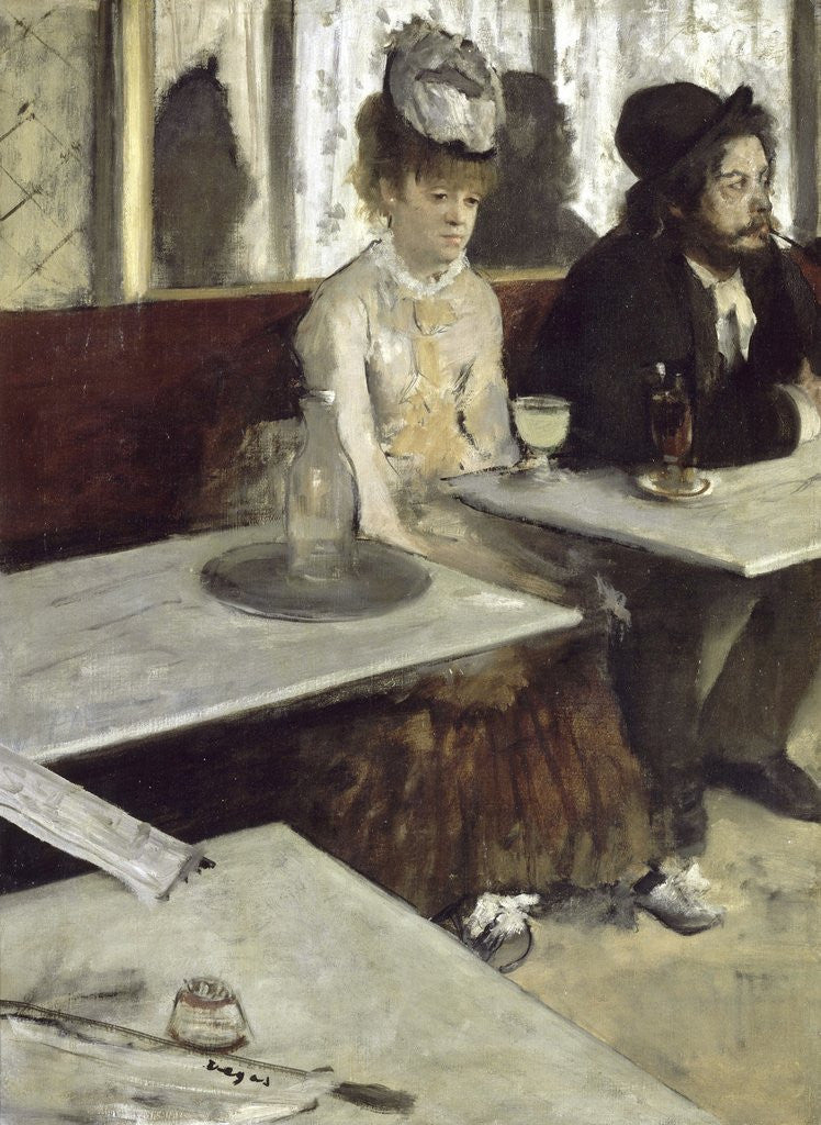 Detail of Dans un café, dit aussi l'Absinthe (In a Café, also called Absinthe) by Edgar Degas