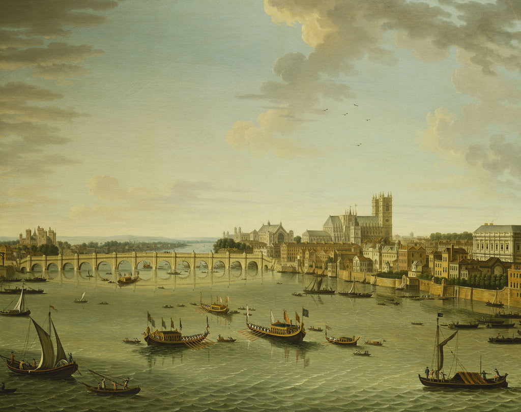 Detail of The Thames from the Terrace of Somerset House Looking Towards Westminster by Antonio Joli