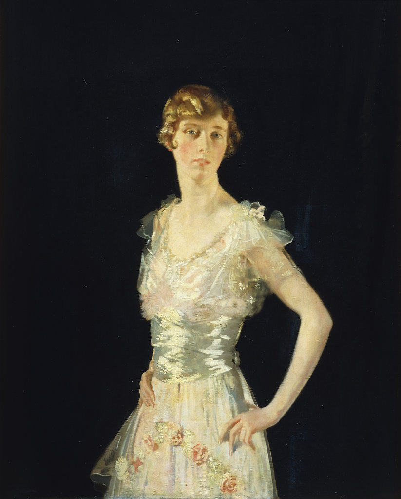 Detail of Portrait of Gardenia, three quarter length by Sir William Orpen