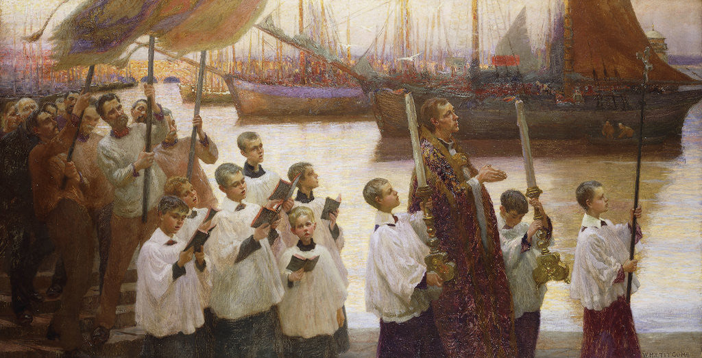 Detail of Rogation Day, Cornwall by William Holt Yates Titcomb