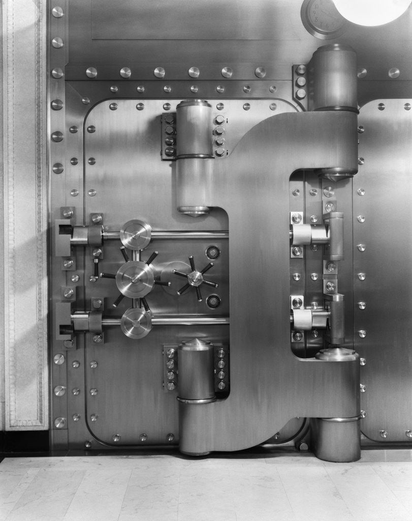 Detail of 1930s bank vault by Corbis