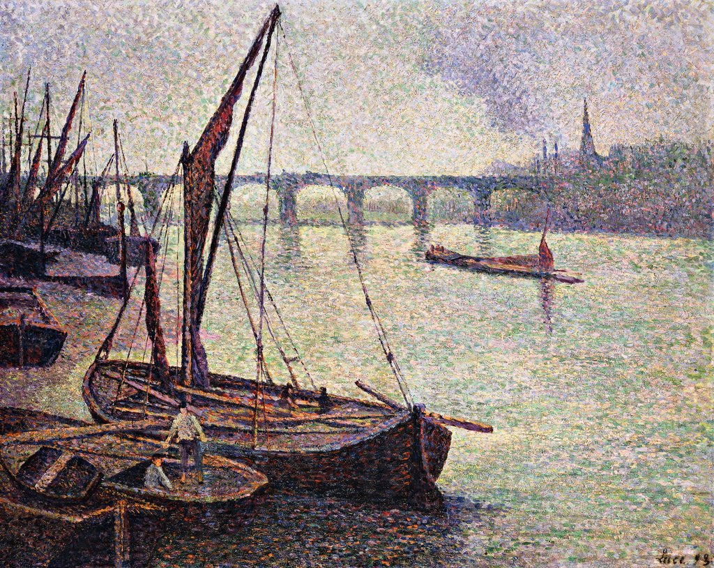 Detail of The Thames at Vauxhall Bridge by Maximilien Luce