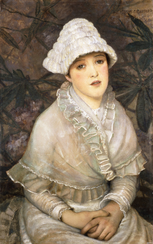 Detail of My Wee White Rose by John Atkinson Grimshaw