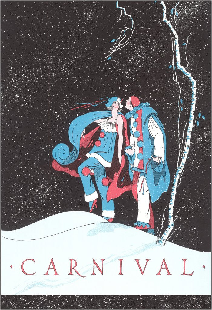 Detail of Carnival Clowns in Snow at Night by Anonymous