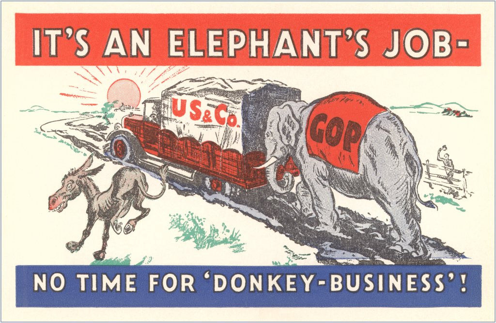 Detail of It's an Elephant's Job Political Cartoon by Anonymous