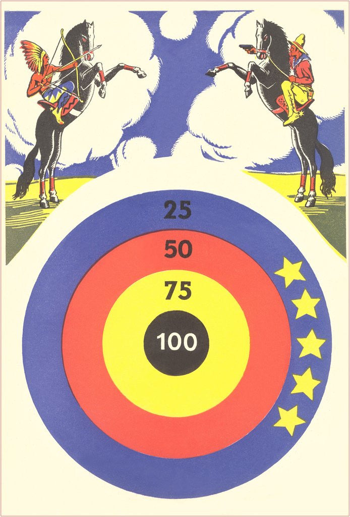 Detail of Cowboy and Indian Target Practice by Anonymous