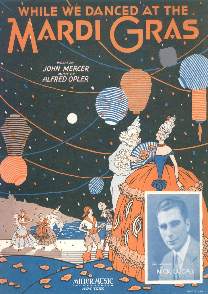 Detail of Sheet Music for While We Danced at the Mardi Gras by Anonymous