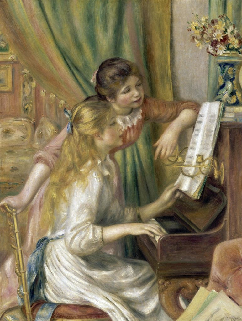 Detail of Young Girls at the Piano by Pierre-Auguste Renoir
