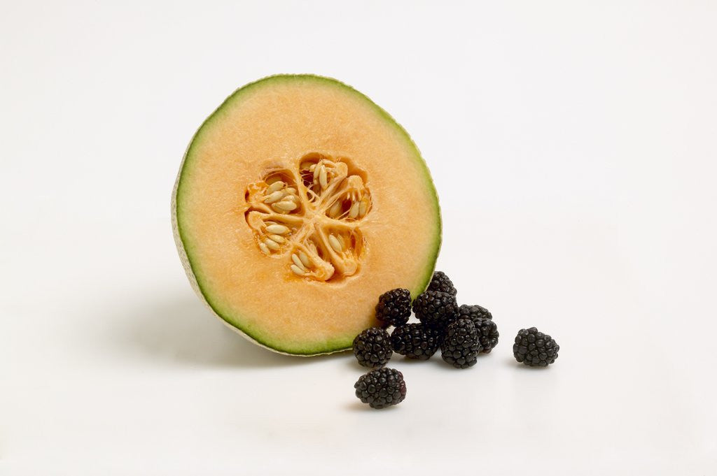 Detail of Cantaloupe and berries by Anonymous