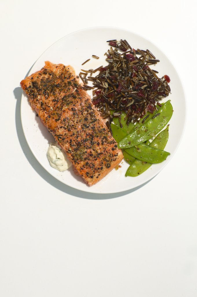 Detail of Lemon-pepper salmon by Anonymous