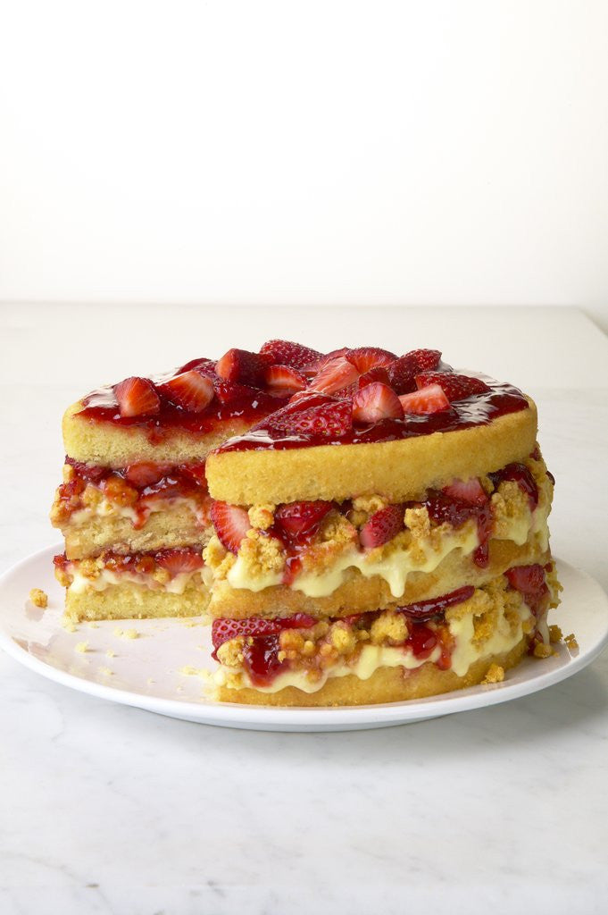 Detail of Strawberry shortcake with cornbread by Anonymous