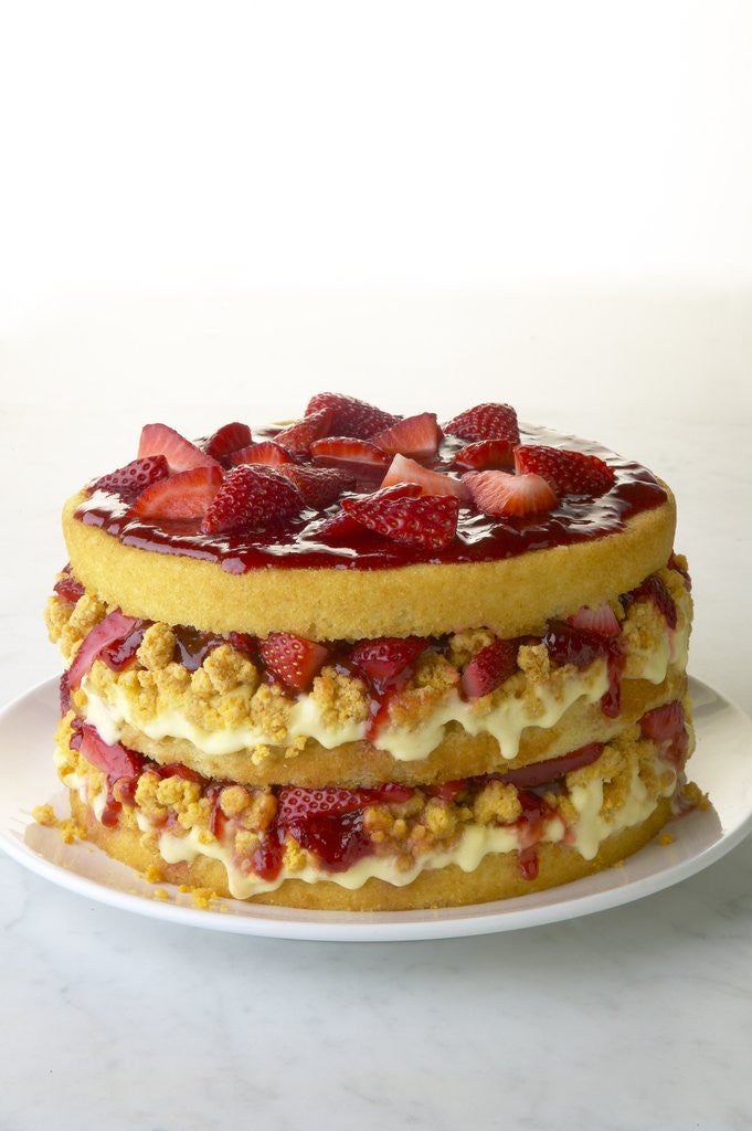Detail of Strawberry shortcake with cornbread by Anonymous