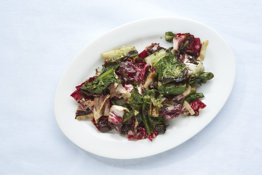 Detail of Grilled radicchio and romaine salad by Anonymous
