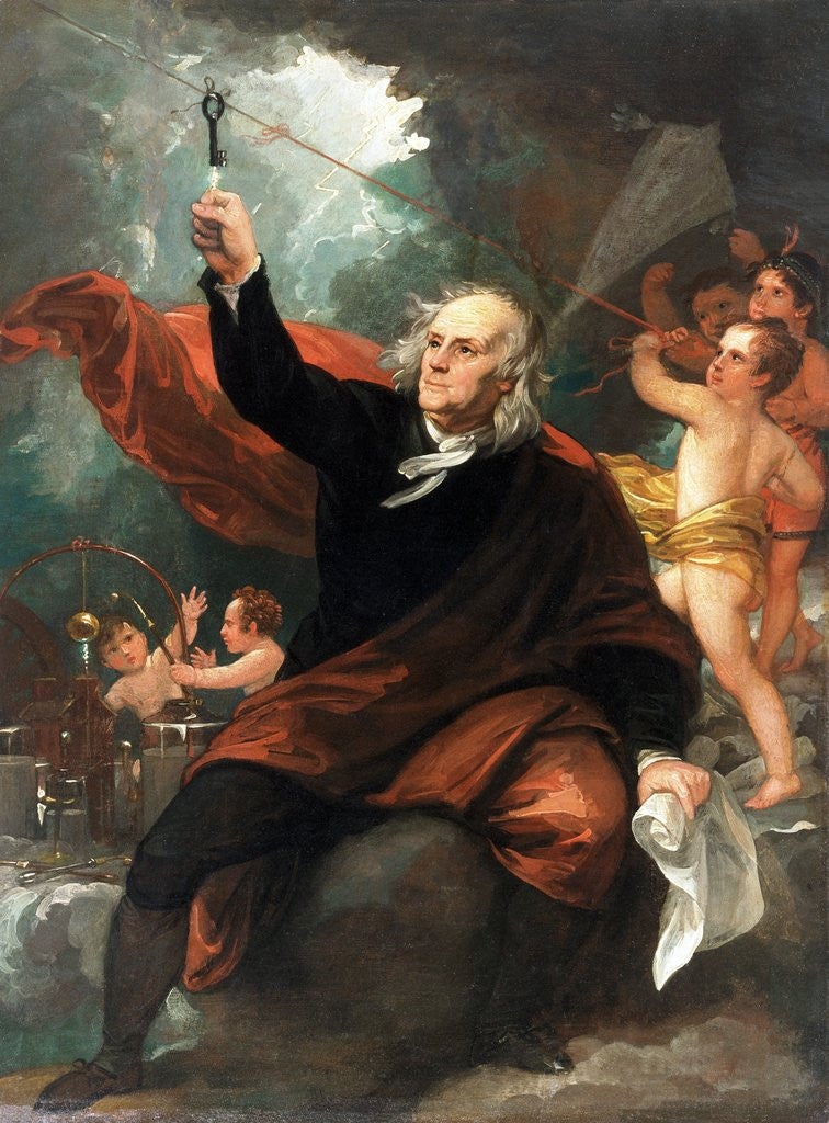 Detail of Benjamin Franklin Drawing Electricity from the Sky by Benjamin West