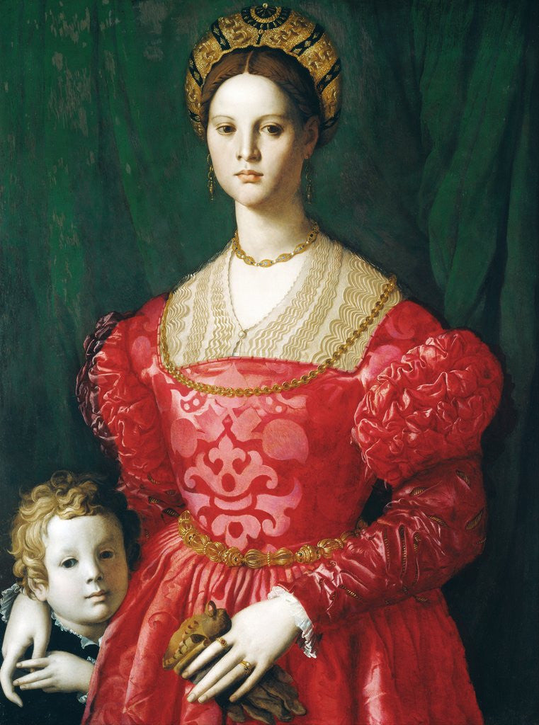 Detail of A Young Woman and Her Little Boy by Bronzino