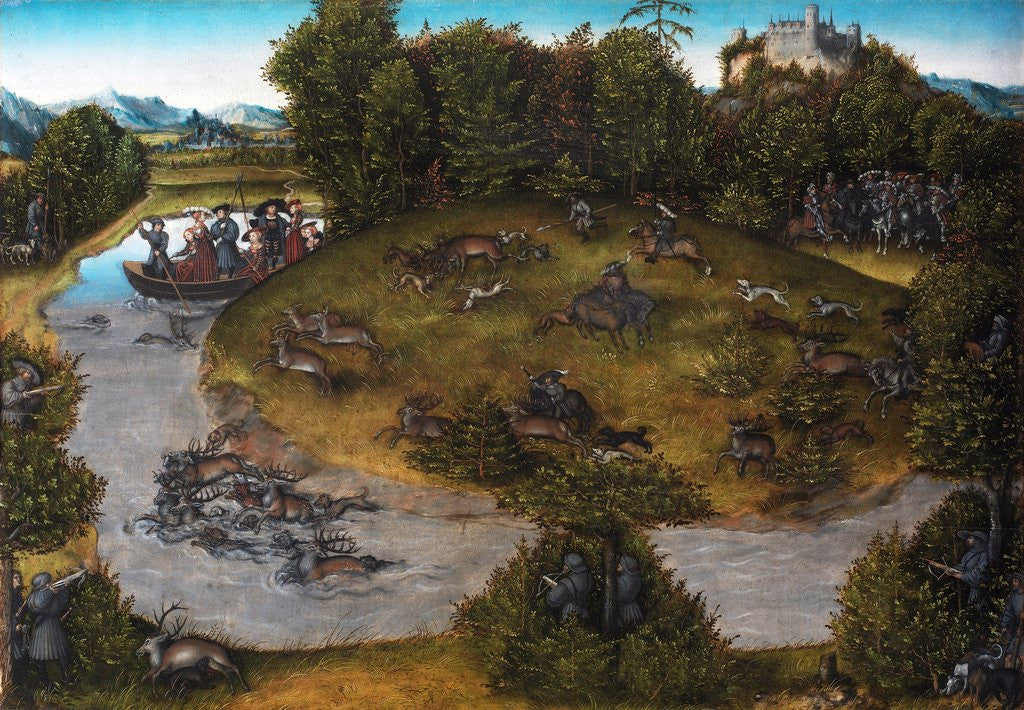 Detail of The Stag Hunt of the Elector Frederic the Wise of Saxony by Lucas Cranach the Elder