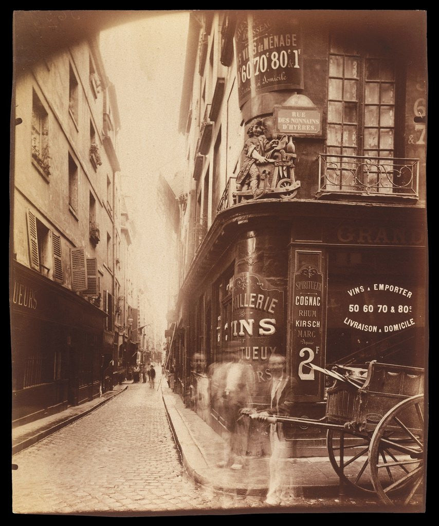 Detail of Rue des Nonnains d'Hyères with a Wine Merchant by Jean Eugène Auguste Atget