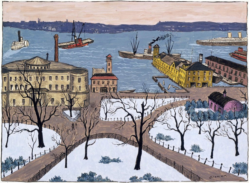 Detail of Battery Park by Glenn O. Coleman