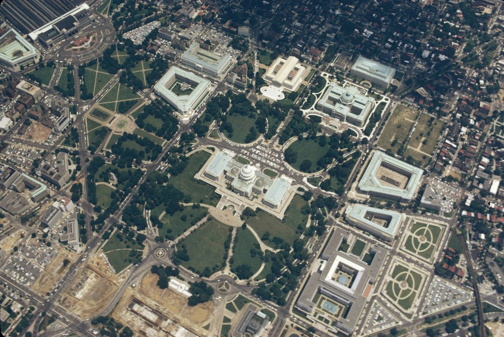 Detail of Capitol aerial, rare image from private helicopter by Anonymous