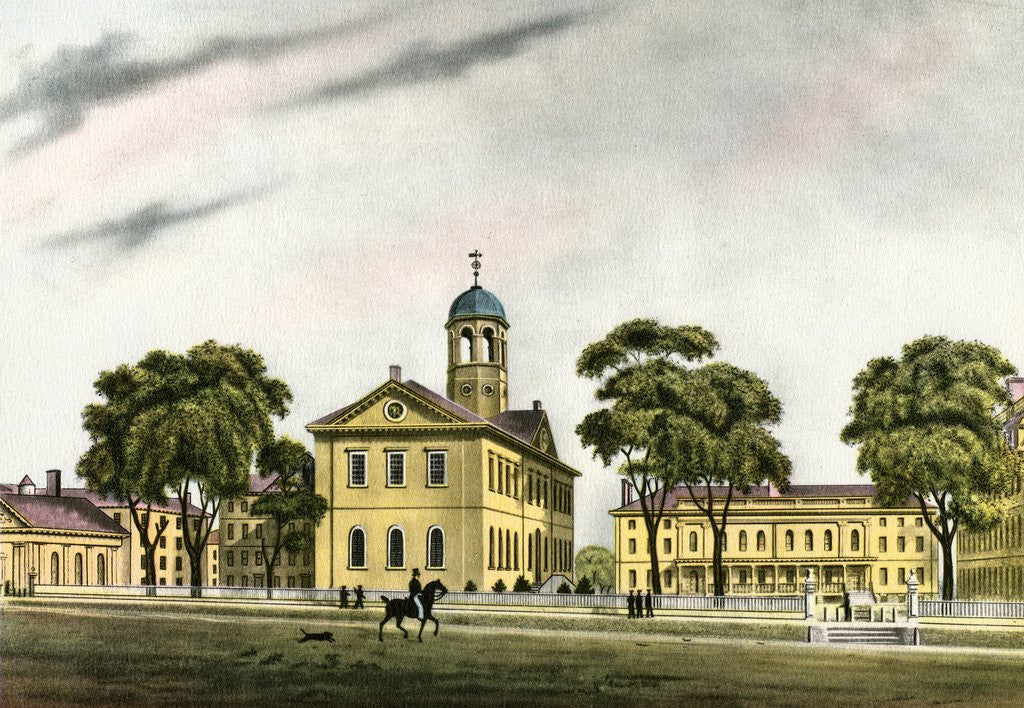 Detail of American Colleges Series: Harvard University in 1828. by Anonymous