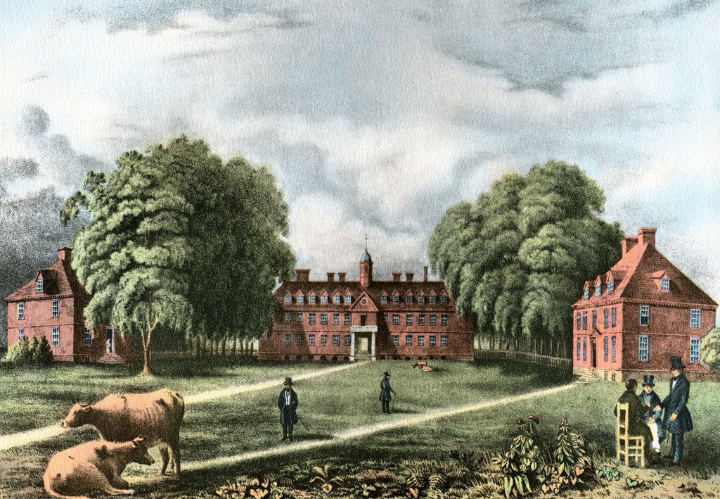 Detail of American Colleges Series: College of William and Mary in 1839. by Anonymous