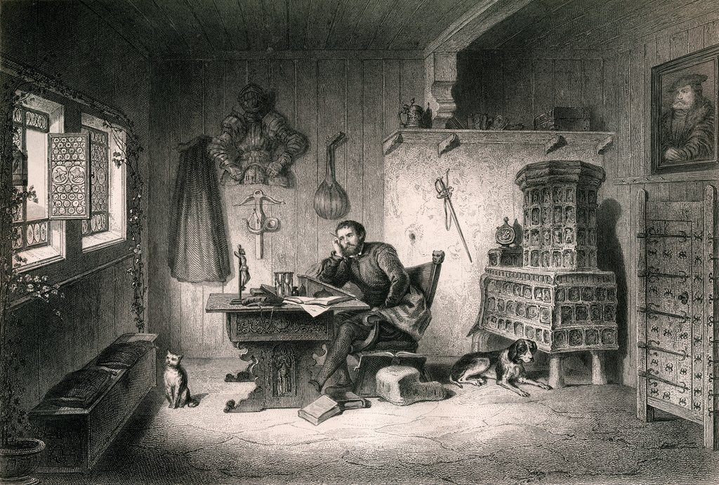 Detail of Martin Luther Writing at Wartburg Castle, 1521-1522. by Anonymous