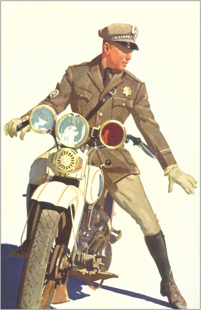 Detail of Motorcycle Cop by Anonymous