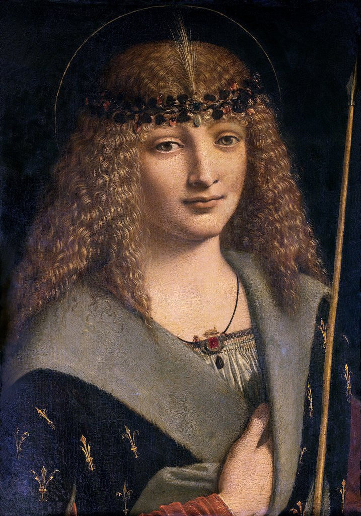 Detail of Portrait of a Boy as Saint Sebastian by Giovanni Antonio Boltraffio