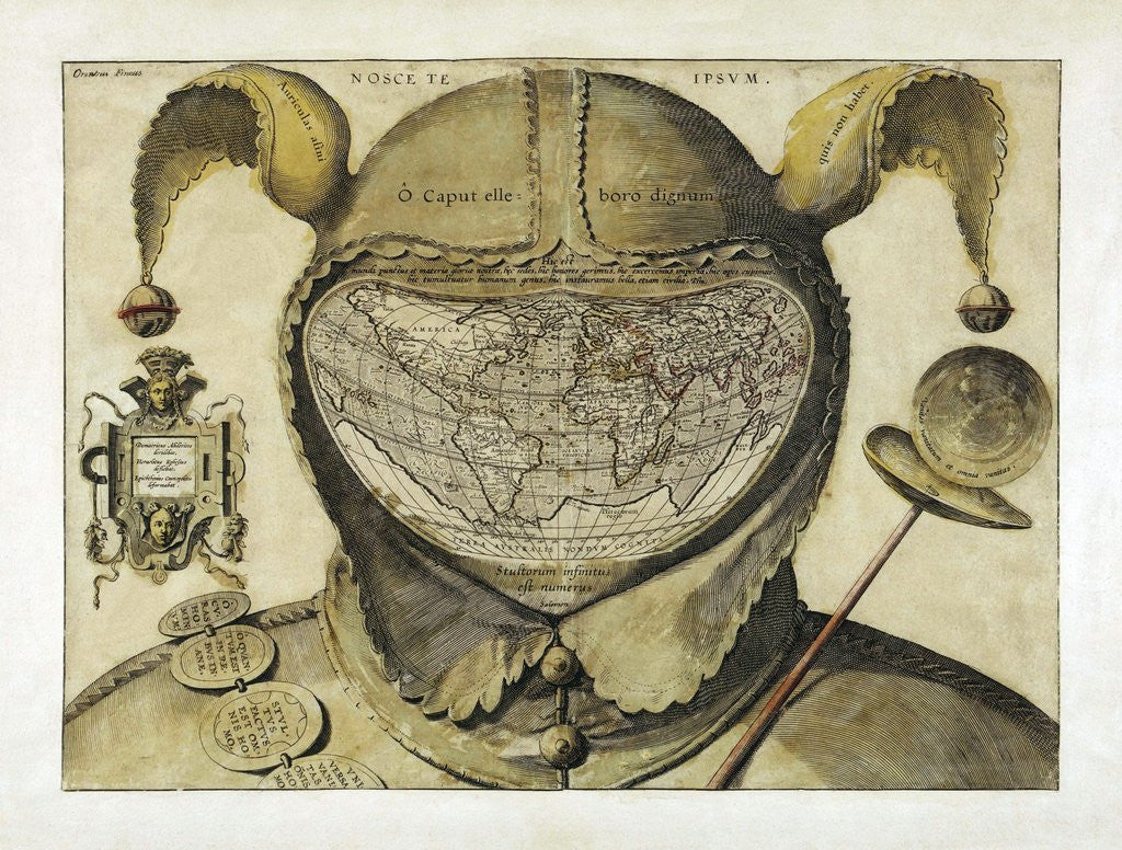 Detail of Fool's Cap World Map by Anonymous