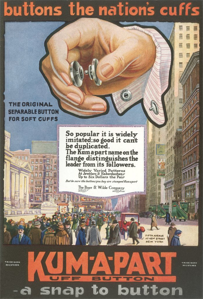 Detail of Ad for Separable Cuff Button by Anonymous