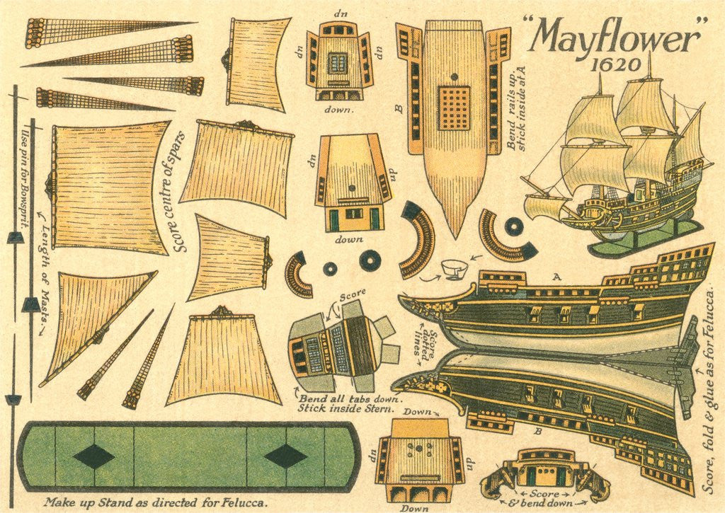 Detail of Cut-Out Model of the Mayflower by Corbis