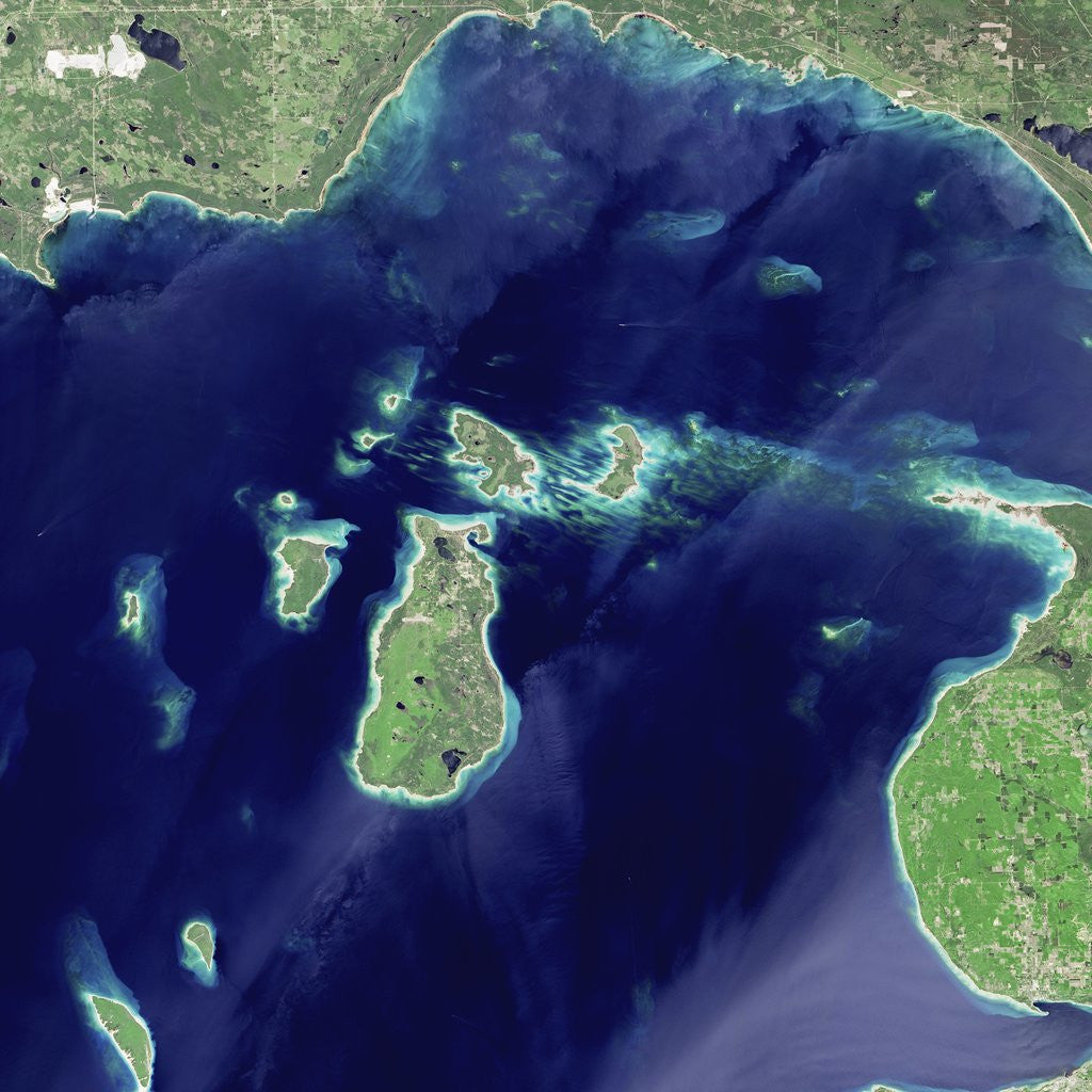 Detail of Satellite View of Beaver Island, Lake Michigan by Anonymous