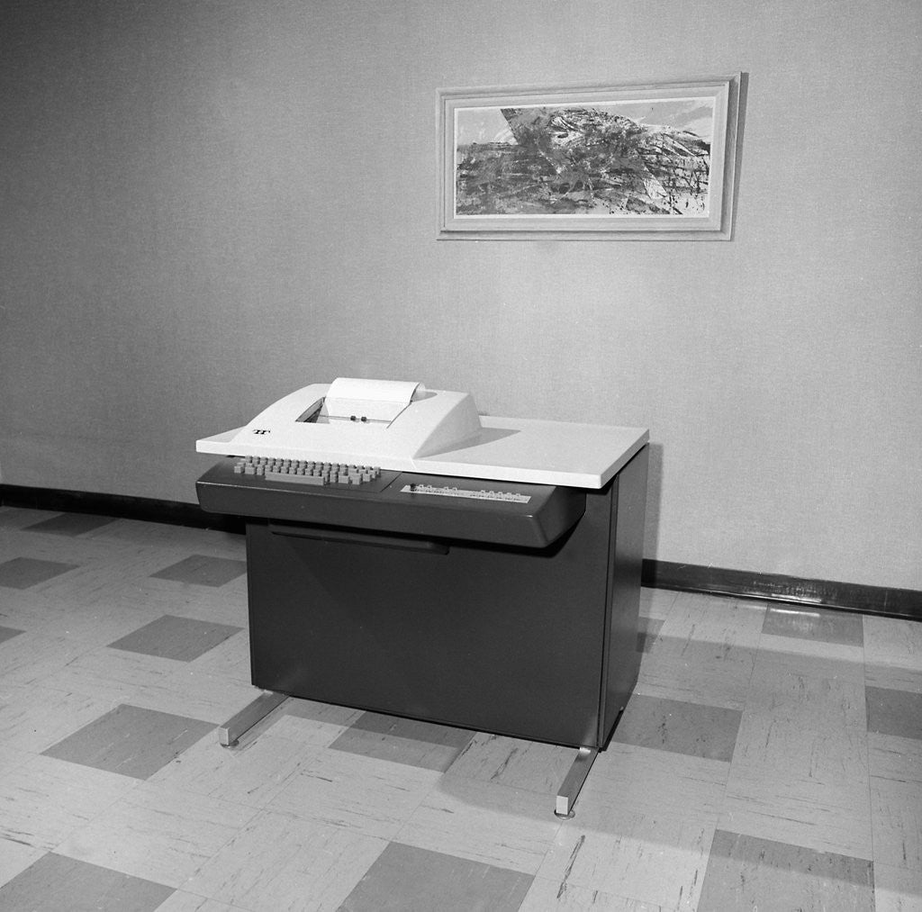 Detail of Teletype machine in a Chicago office, ca. 1963. by Anonymous