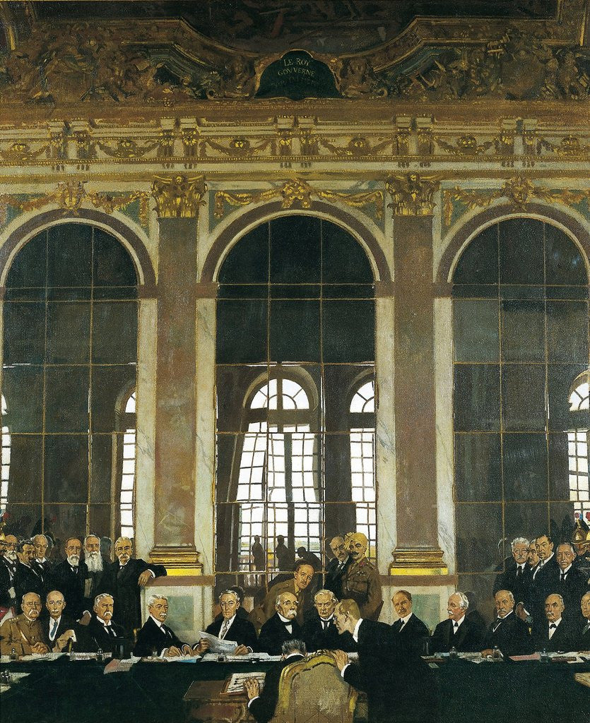 Detail of The Signing of the Peace Treaty in the Hall of Mirrors, Versailles, 28th June 1919 by William Orpen