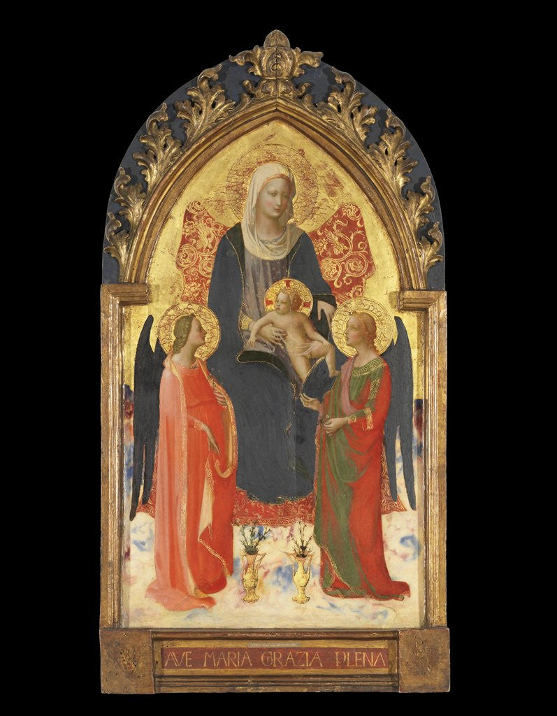 Detail of Altarpiece with the Madonna and Child with Two Angels by Fra Angelico