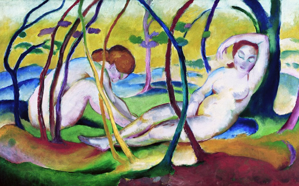 Detail of Nudes under Trees by Franz Marc