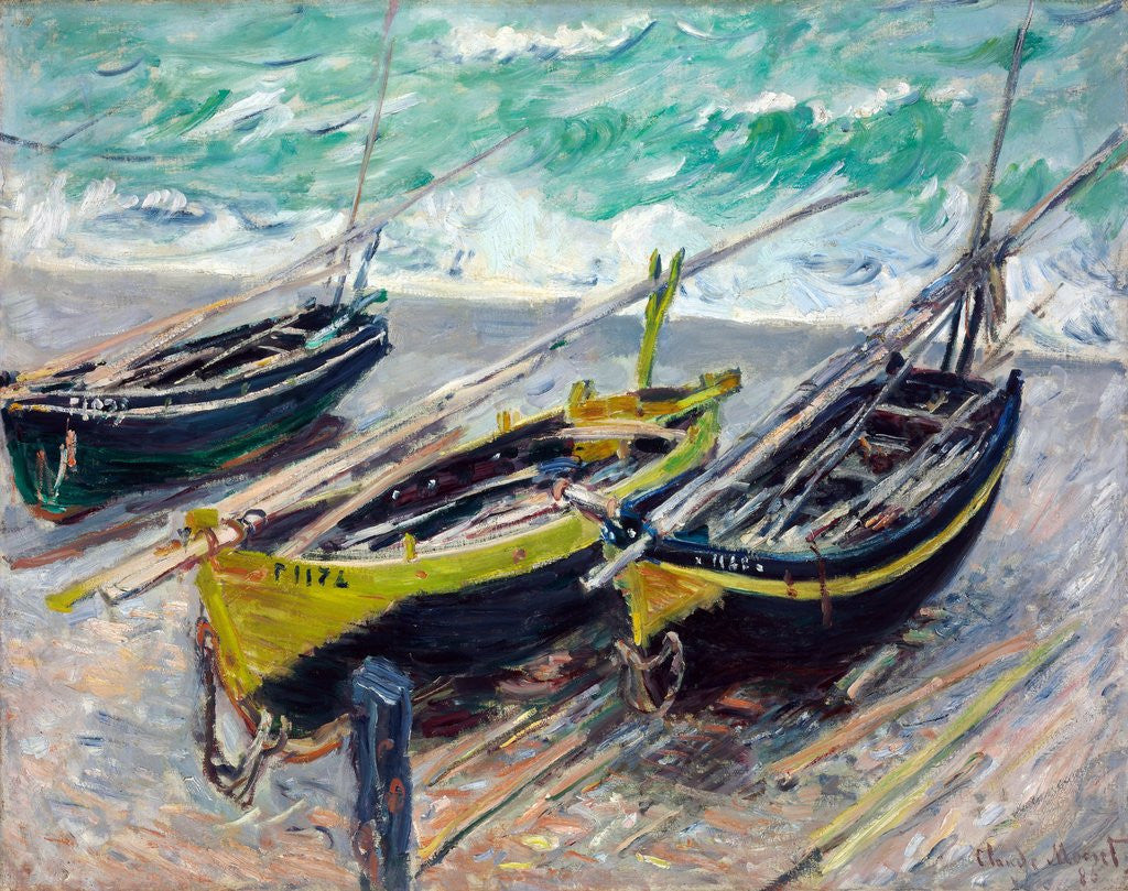 Detail of Three Fishing Boats by Claude Monet