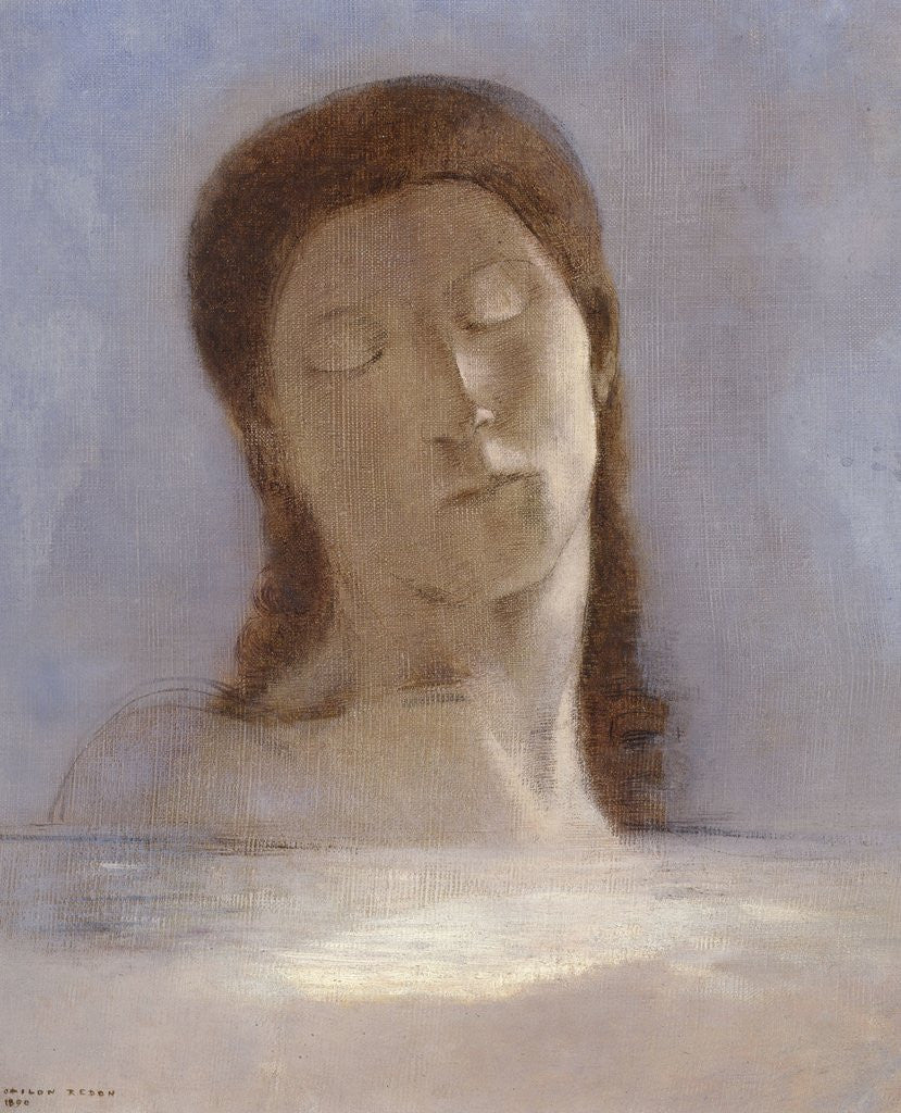 Detail of Closed Eyes by Odilon Redon