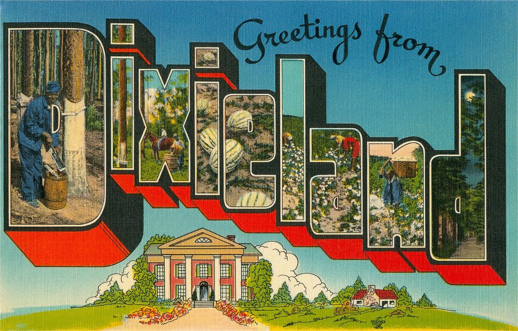 Detail of Greetings from Dixieland Postcard by Corbis