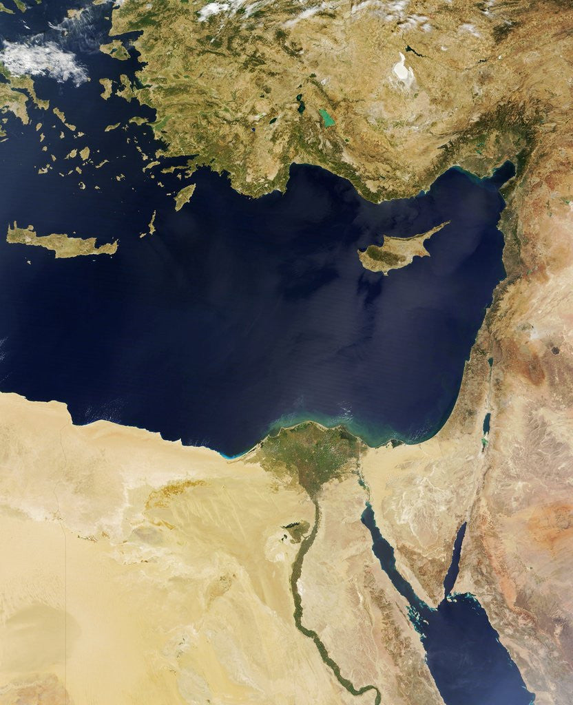 Detail of Satellite view of the Eastern Mediterranean Sea by Anonymous