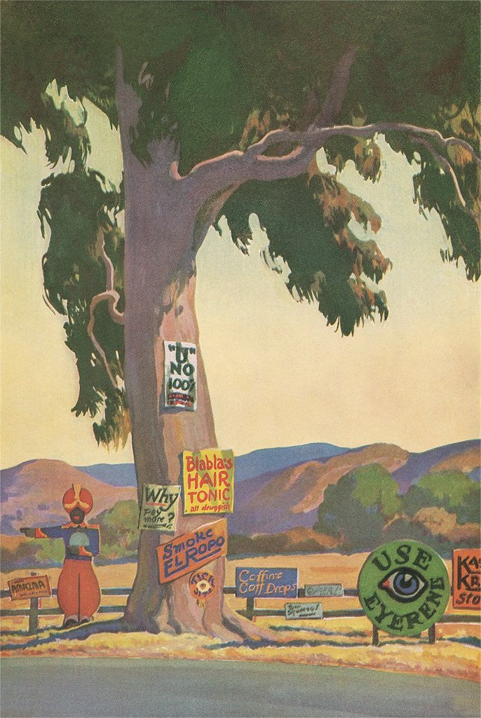 Detail of Roadside Eucalyptus, Signs by Anonymous